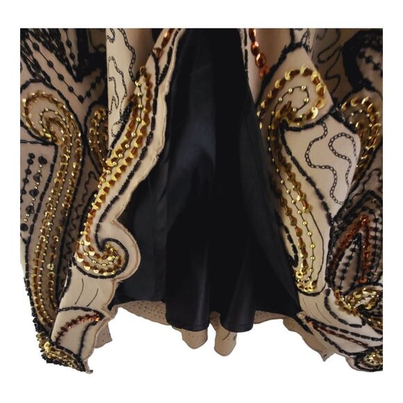 Basil Maude Hand Beaded Embellished A-line Skirt Sz 2 Boho Anthro Art To… - Picture 11 of 13